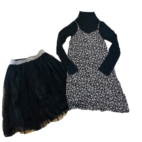 art class Other - Art Class Flowered Dress w/turtle neck & sparkle ruffle tutu skirt Girl 10/12